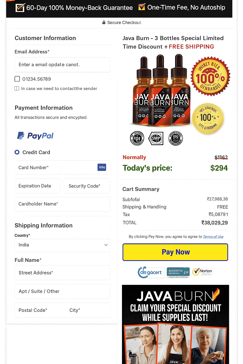 Java Burn Official Order Page USA Secure Checkout